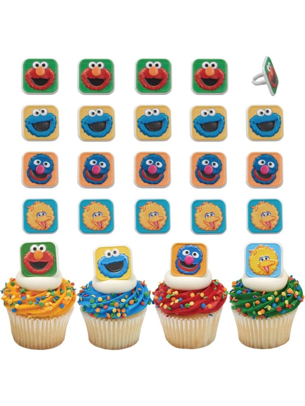 Cupcake Decoration Toppers for Parties | 24 Pack Colorful Cake Rings
